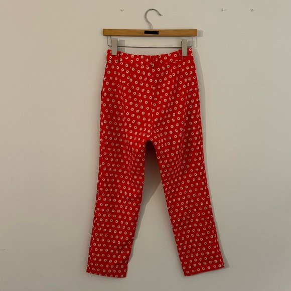 VINTAGE CREPE DAISY PRINT MINI FLARE CROP PANTS - Picture 4 of 7